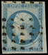 O FRANCE - Poste - 15, Obl Gros Points: 25c. Bleu - 1853-1860 Napoléon III.