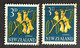 1924 - New Zealand - Flowers ( Kowhai ) 3d - Used - 2 Stamps - Oblitérés