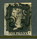 -G.B.-1840-"Penny Black" (O)  (Intense Black)  (See Scan) - Gebraucht