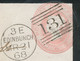 GB „131 / EDINBURGH“ Scottish Duplex Postmark (between 3 Thin Bars, Same Lenght) On VF Rare QV 1 D Pink Stamped To Order - Covers & Documents