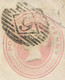 GB LONDON Inland Office „9“ Numeral Postmark (Parmenter 9A, LATEST USAGE June 1851) On VF QV 1 D Pink Postal Stationery - Storia Postale