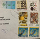 ISRAEL 1992, EUROPE UNIFICATION,OLD WOMEN,DUCK ,PLANT ,HAGNA ART ,JUG ,BOTTLE,7 STAMPS ,REGISTER,AIRMAIL COVER TO INDIA - Lettres & Documents