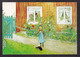 Sweden: Picture Postcard To Germany, 1992, 1 Stamp, Fish, Priority Label, Card: Painting Girl With Cat (minor Crease) - Briefe U. Dokumente