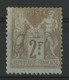 N° 105 2 Fr Bistre Sur Azuré Cote 200 € Neuf * (MH) - 1898-1900 Sage (Type III)