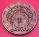 Bronze : P.M. DAMANN Compagnie Parisienne De L'Electricité Médaille En Bronze Diam 6.5 Cm - 120g - Professionnels / De Société
