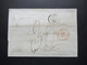 Italien 1857 Briefhülle Ohne Inhalt Von Roma - Moulins Roter Stempel E. Pont. 1 Marseille Rückseitig 4 Stempel!! - Etats Pontificaux