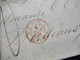 Italien 1860 Faltbrief Mit Inhalt Von Bologna - Bordeaux Roter Stempel E. Pont. 2 Pont Rückseitig 3 Stempel - Romagna