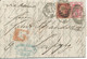 GB 1874, QV 3d Pl.15 (AF) And 1d Pl.145 (CJ) On Very Fine Late-Fee-Cover (red L1) To Leipzig (SG 143/4 +43/4) - Storia Postale