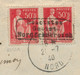 FRANCE - 21-7-40 - Enveloppe De ARNEKE (Nord) Affr. Paire 50 C Paix Oblit. Bezetztes / Gebiet / Nordfrankreich - Covers & Documents