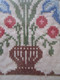 Vase De Fleurs Broderie Ancienne Point De Croix Cadre Doré - Cross Stitch