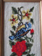 Tapisserie Canevas Oiseaux Fleurs Dans Cadre Doré - Rugs, Carpets & Tapestry