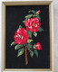 Tapisserie Canevas Roses Rouges Sur Fond Noir Encadré - Alfombras & Tapiceria