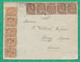 N°108 X5 + 109  X5 BLANC TARIF 25C PARIS RUE D'ENGHIEN POUR BRUGG ARGOVIE SUISSE 1920 LETTRE COVER FRANCE - 1877-1920: Période Semi Moderne