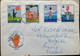 HUNGARY 1975, POLLUTION OF WATER,RIVER,ART,SMOKE ,HEALTH 4 STAMPS,COVER TO ENGLAND - Storia Postale