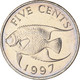 Monnaie, Bermudes, Elizabeth II, 5 Cents, 1997, TTB+, Cupro-nickel, KM:45 - Bermudes