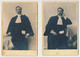 Deux Photographies - Homme En Robe (Avocat Ou Juge ?) Collées Sur Support Carton - Anonymous Persons