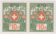 Schweiz Portofreiheit Zu#11A Paar ** Postfrisch 10 Rp. Gr#370 Frauenverein - Franchise