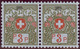 Schweiz Portofreiheit Zu#3A Paar ** Postfrisch 3Rp. Kl#283 Samariter Ausgeliefer 183260 Stk. - Franchigia