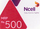 Recharge GSM - Népal - NCell - Rs. 500, Format 1/2,exp.27.09.2024 - Népal