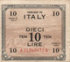 ITALIA 10 LIRE -1943 P- M13 - BILINGVE - Occupazione Alleata Seconda Guerra Mondiale