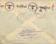 1940 VIZCAYA  , SOBRE COMERCIAL CERTIFICADO ENTRE BILBAO Y BORDEAUX , DOBLE CENSURA , LLEGADA AL DORSO - Lettres & Documents