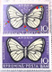 Errors Romanua 1956  # MI 1586 White Butterfly  Printed  With Move Moth Shifted To The Right Unused - Abarten Und Kuriositäten