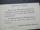 Frankreich 1925 Originale Einladungskarte Gaston Doumergue President Musée Carnavalet La Municipalité De Paris - Lettres & Documents