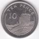 Gibraltar 10 Pence 1990, Elizabeth II, En Cupronickel , KM# 23.1 - Gibraltar