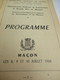 Fédération Sportive De France/Championnats  Fédéraux De Gymnastique/Grands Prix De Musique/MACON/1960      PROG315 - Programma's