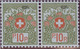 Schweiz Portofreiheit Zu#5A Paar ** Postfrisch 10Rp. Kl#729 Liga Kantonal Tuberculose Neuchatel Ausgeliefert 4310 Stk. - Franchise