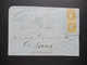 Frankreich Klassik 1871 Ceres Michel Nr.40 (2) Senkrechtes Paar Raute Nr. Stempel 2210 Marenne Nach Paris - 1870 Emission De Bordeaux