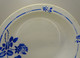 *ANCIEN PLAT ROND CREUX CERAMIQUE ST AMAND GILBERT ART DECO FLEURS BLEUES    E - Saint Amand (FRA)