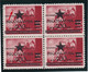 YUGOSLAVIA - Provisional Edition For Zagreb, 400/0,25 Kn, Block Of Four With Error Of Print 'bird' On Basic .../ 2 Scans - Otros & Sin Clasificación