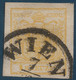 Autriche Empire N°1B Papier Machine 1 Kreuzer Jaune Très Belles Marges Dateur De WIEN Superbe - Oblitérés