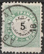 Grecia 1875 SEGNATASSE 5 L. Contorno Verde -centro Nero- Dent. 10x11 -n.3 Catalogo Unificato Usato - Usati
