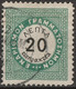 Grecia 1875 SEGNATASSE 20 L. Contorno Verde -centro Nero- Dent. 10x11 -n.5 Catalogo Unificato Usato - Oblitérés