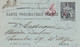 FRANKREICH 1902 - Carte Pneumatique Fermee Mit 50 F? Telegraphe Ganzsache Gel.v.Paris > ? .. - Briefe U. Dokumente