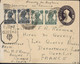 Entier Georges VI India Postage 1/5 Annas Violet + YT 161 X2 + 163 X2 CAD Coonoor Janvier 45 Guerre 40 Censure - Enveloppes