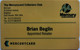 GPT DEMO : MER662 Personal Card BRIAN BEGLIN Appointed Retailer ( Batch: 20MERA505511) MINT - [ 5] Eurostar, Cardlink & Railcall