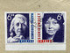 SWEDEN 1998, NADINE GORDIMER & SIGRID UNDSET ,NOBEL PRIZE WINNER SE-TENENT STAMP ,USED COVER TO INDIA - Lettres & Documents