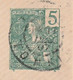 1907 - Entier Postal Enveloppe Mignonnette Type Grasset 5 C  De HANOI, Tonkin Vers Tien Tsin - Via Shanghai - Date 437 - Brieven En Documenten