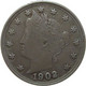 LaZooRo: United States 5 Cents 1902 XF - 1883-1913: Liberty