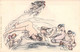CPA Illustrateur Signé Louis Morin - Collection Des Cent - Femme Nue Sur Un Lit Homme Ange Et Diablotins - Erotique - Other Illustrators