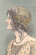 CPA Illustrateur Non Signé - Portrait Profil De Femme - Art Nouveau - Coiffure Art Nouveau Headdress - Dos Simple - 1900-1949