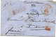 BELGIQUE - SIMPLE CERCLE ROUGE GAND + CHARGE + PD SUR LETTRE POUR DOUAI, 1856 - Otros & Sin Clasificación