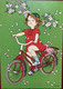 SWEDEN 1994, CYCLE GIRL,FLOWER,PLANT POSTCARD USED ,FJOESTA TOWN CANCELLATION  TO FALUA COVER - Cartas & Documentos