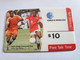 BERMUDA  $10,-   BERMUDA   SOCCER/FUTBOL    C&W    PREPAID CARD  Fine USED  **10268** - Bermude