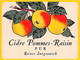 014212 "CIDRE POMMES - RAISIN - PUR REINER SURGRAUECH" ETICHETTA. III QUARTO XX SEC. - Fruits & Vegetables