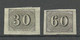 BRAZIL Brazilia O 1850 Michel 13 - 14 (*) Ohne Gummi/mint No Gum - Unused Stamps