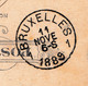 Delcampe - Postal Stationery 1889 One Cent Thomas Jefferson New York USA Bruxelles Belgique Henri Lamerlin Librairie - ...-1900